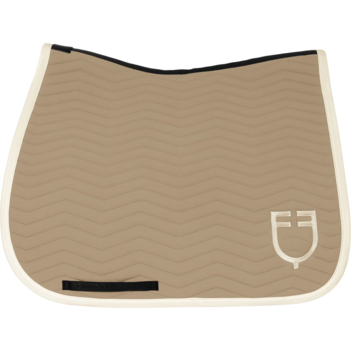 Equestro Dressurschabracke Wave Quilting FS 2026 Schabracke, Beige, Produkt allein auf weißem Hintergrund.