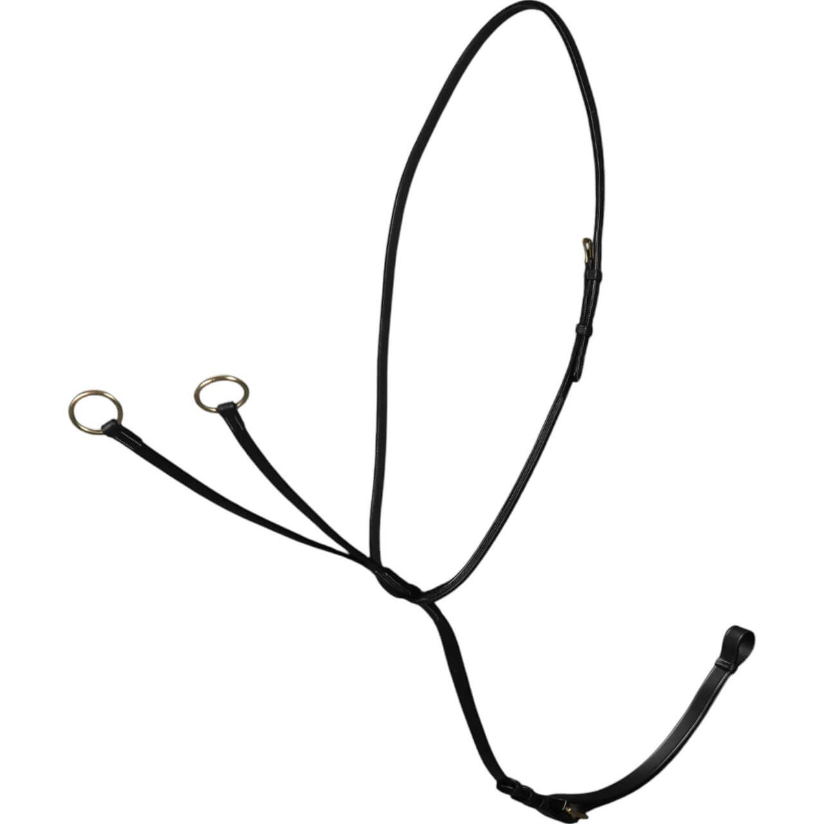 Ringmartingal Gleitend D-Collection Martingal, Schwarz, Produkt allein auf weißem Hintergrund.