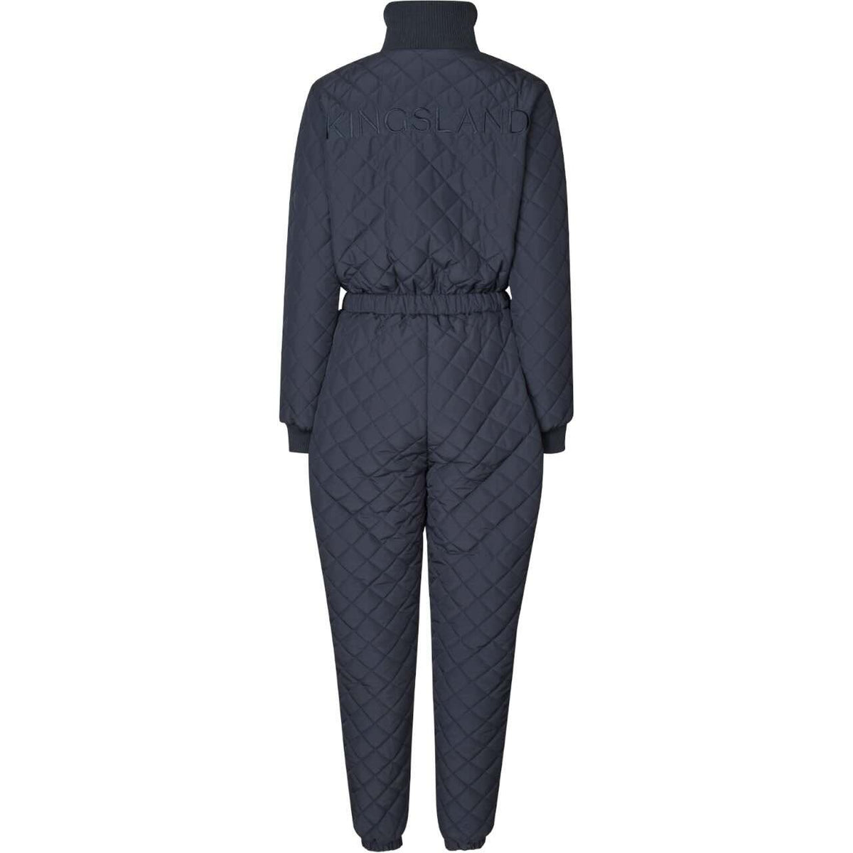 Kingsland Einteiler Damen Quilted Reitoverall, Dunkelblau, Produkt allein auf weißem Hintergrund.