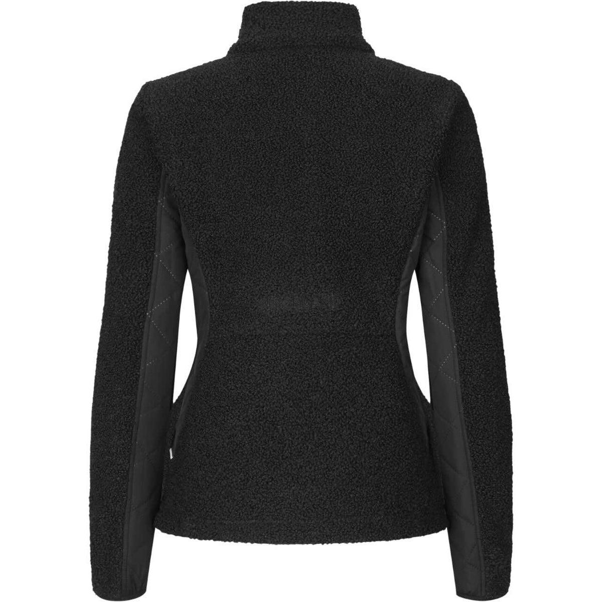 Fleecejacke Damen KLMorgan HW 2025 Teddyfleece, Schwarz, Produkt allein auf weißem Hintergrund.
