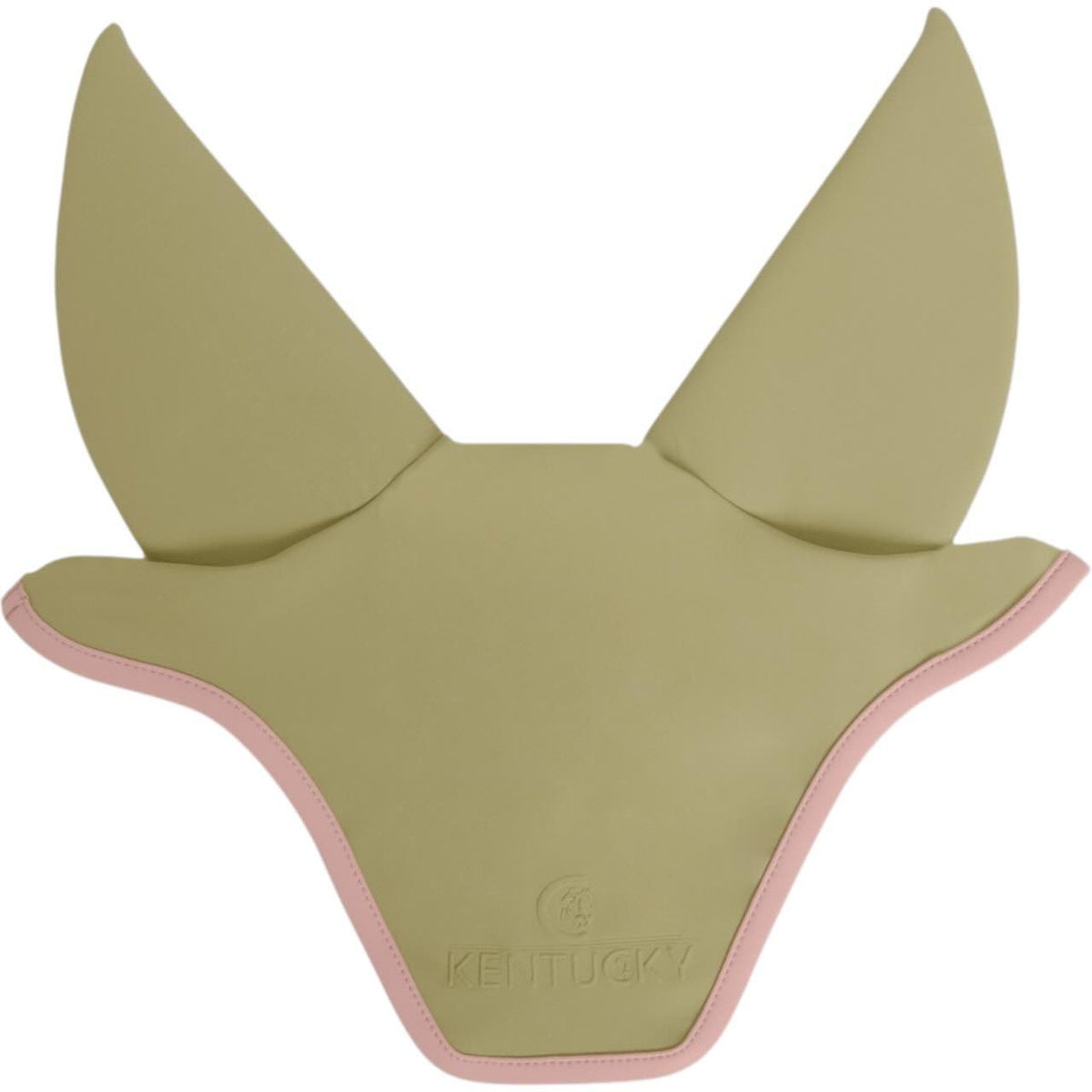 Kentucky Horsewear Fliegenhaube Wellington Softshell Soundless Fliegenmütze, Khaki/Old Rose, Produkt allein.