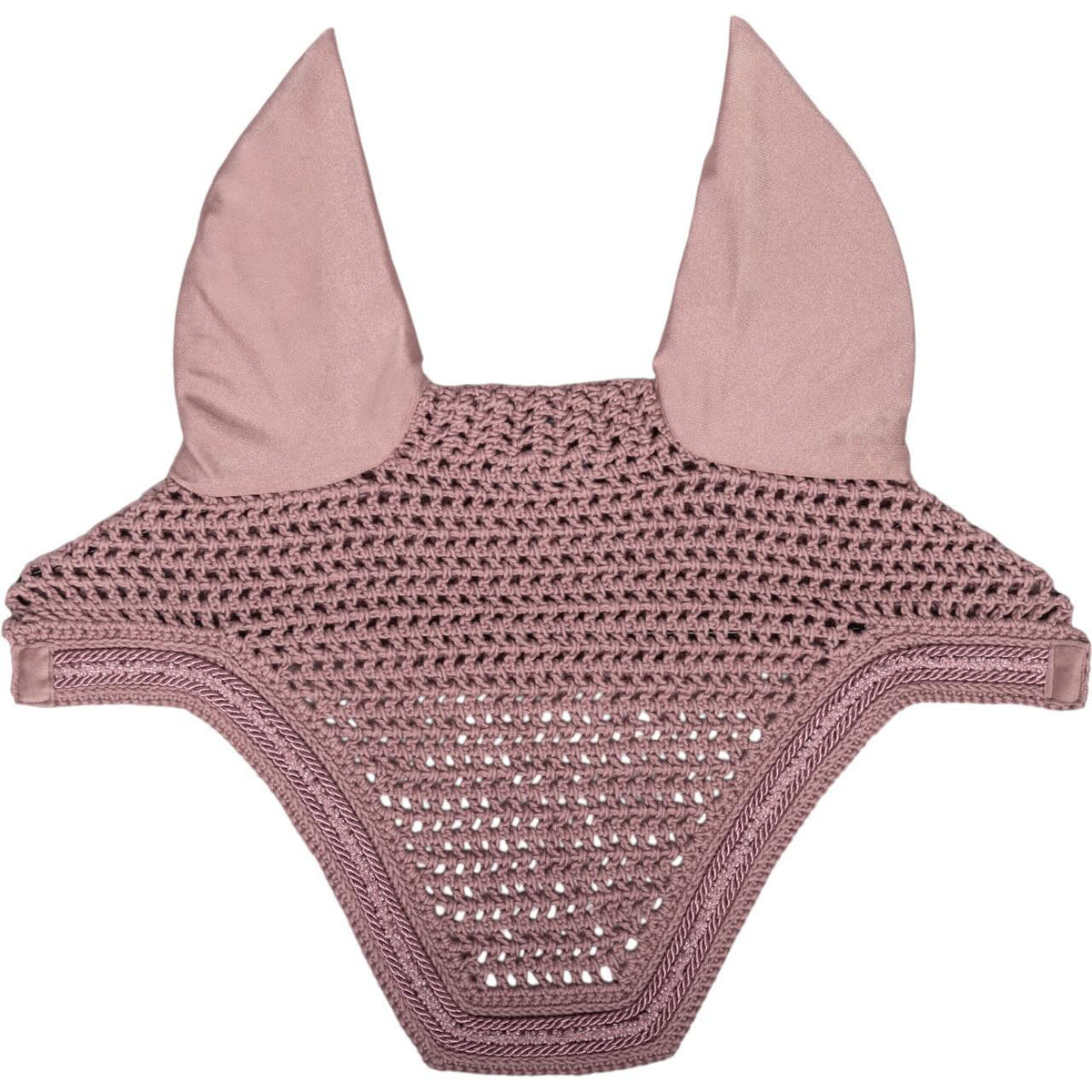 Kentucky Horsewear Fliegenhaube Wellington Velvet Mini Pearls Fliegenmütze, Old Rose, Produkt allein auf weißem Hintergrund.