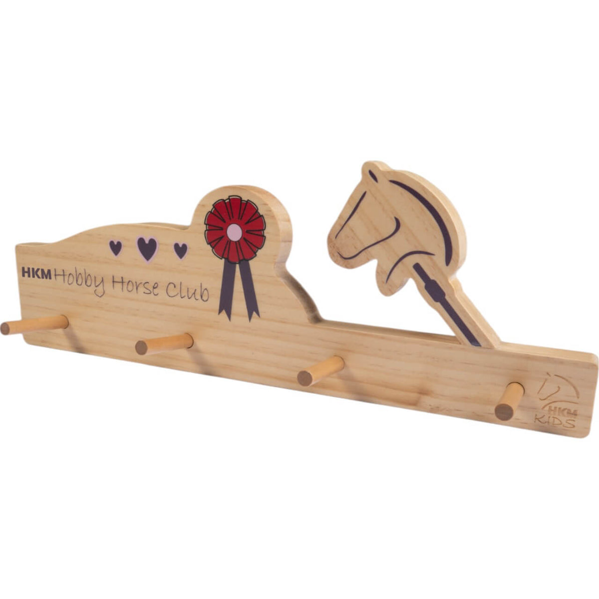 HKM Kids Garderobe Hobby Horsing, Produkt allein mit Haken und Pferdekopf-Detail.