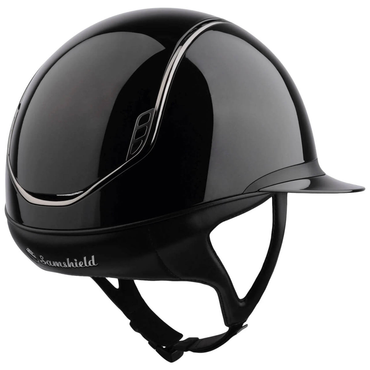 Samshield Reithelm Miss Shield 2.0 Shadowglossy, Schwarz, Produkt allein auf weißem Hintergrund.