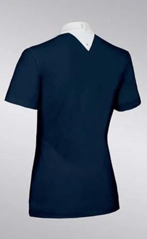 Turniershirt Damen Jeanne Short Sleeve, Dunkelblau, Produkt allein auf weißem Hintergrund.