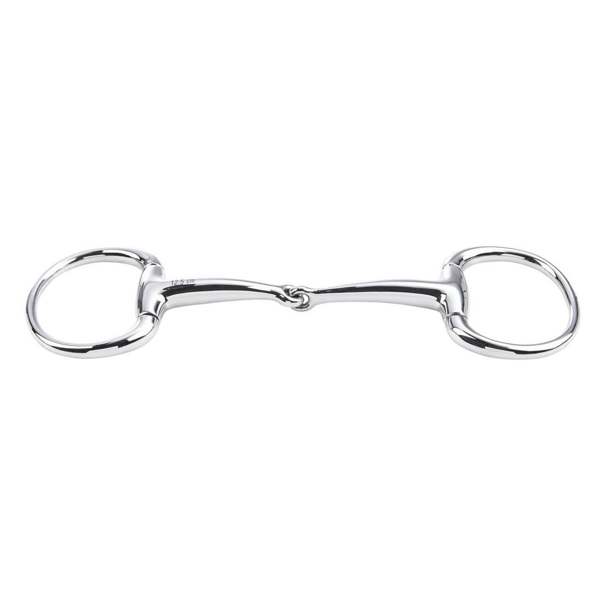 Olivenkopfgebiss Einfach Gebrochen 14 mm Trense, Silber, Produkt allein auf weißem Hintergrund.