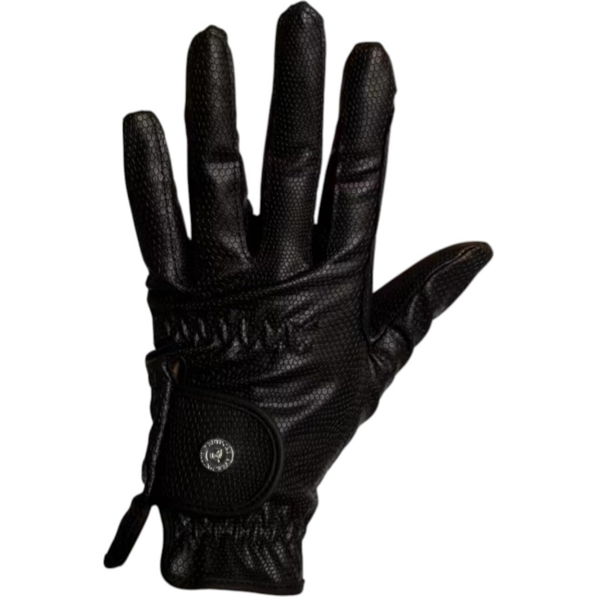 Handschuh mit Grip Reithandschuh, Schwarz, Detailaufnahme eines einzelnen Handschuhs.