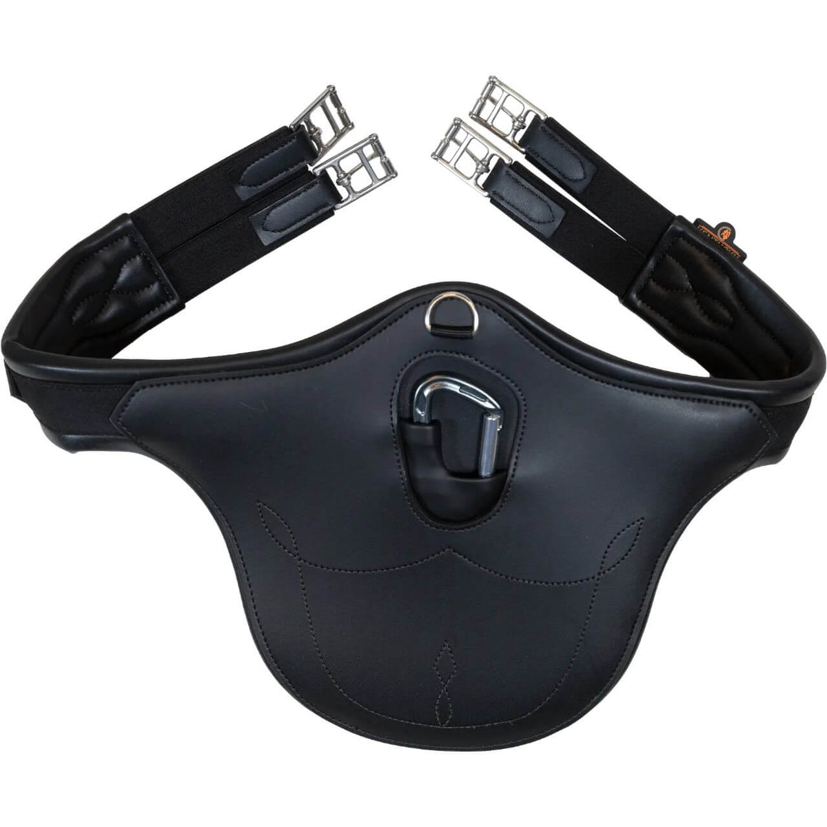 Kentucky Horsewear Stollengurt Anatomisch Sattelgurt, Schwarz, Produkt allein auf weißem Hintergrund.