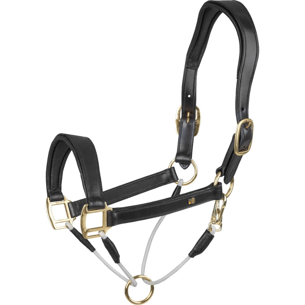 Lederhalfter S-line Royal Halfter, Schwarz, Produkt allein auf weißem Hintergrund.