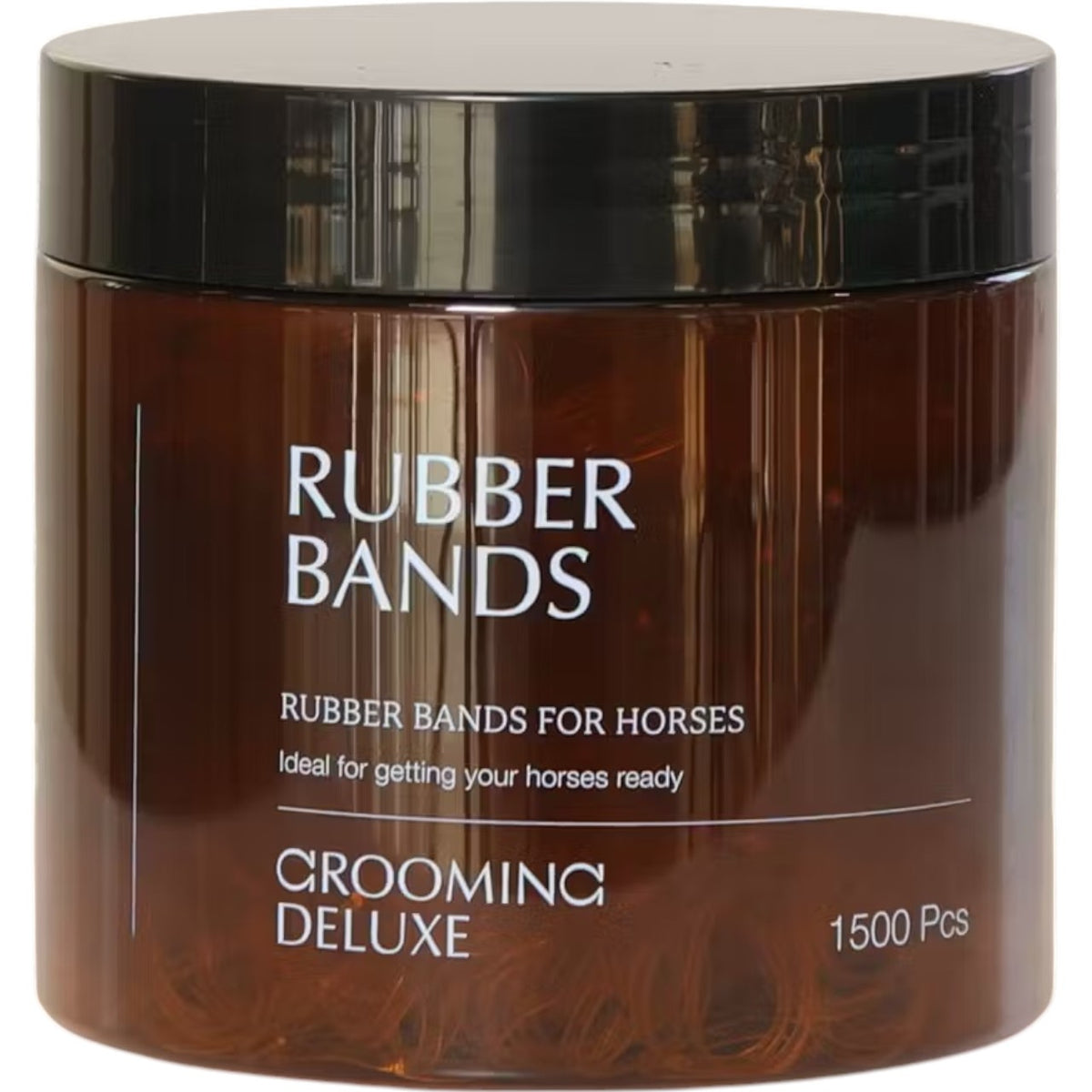 Grooming Deluxe Mähnengummis Mane Rubbers, Schwarz, Produkt allein im Behälter mit 1500 Stk.