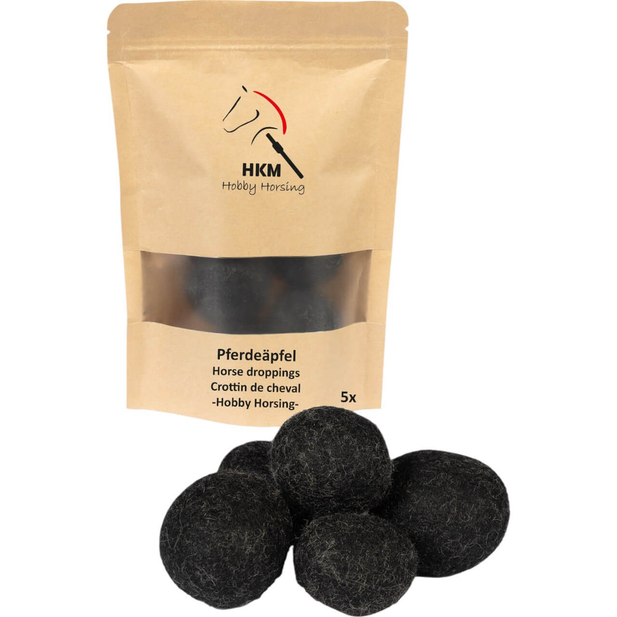 HKM Hobby Horsing Pferdeäpfel, mehrere, Produkt allein auf weißem Hintergrund.