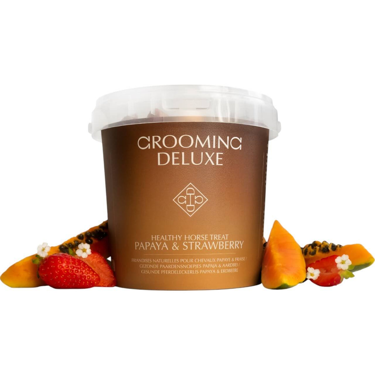 Grooming Deluxe Pferdeleckerlis Gesunde Leckerlis, Papaya & Erdbeere, 500 g, Produkt allein.