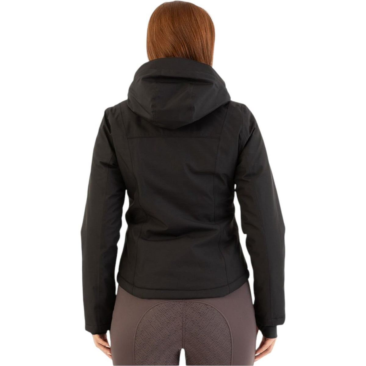 Regenjacke Damen Jane HW 2025 Jacke, Schwarz, Person trägt die Jacke von hinten.