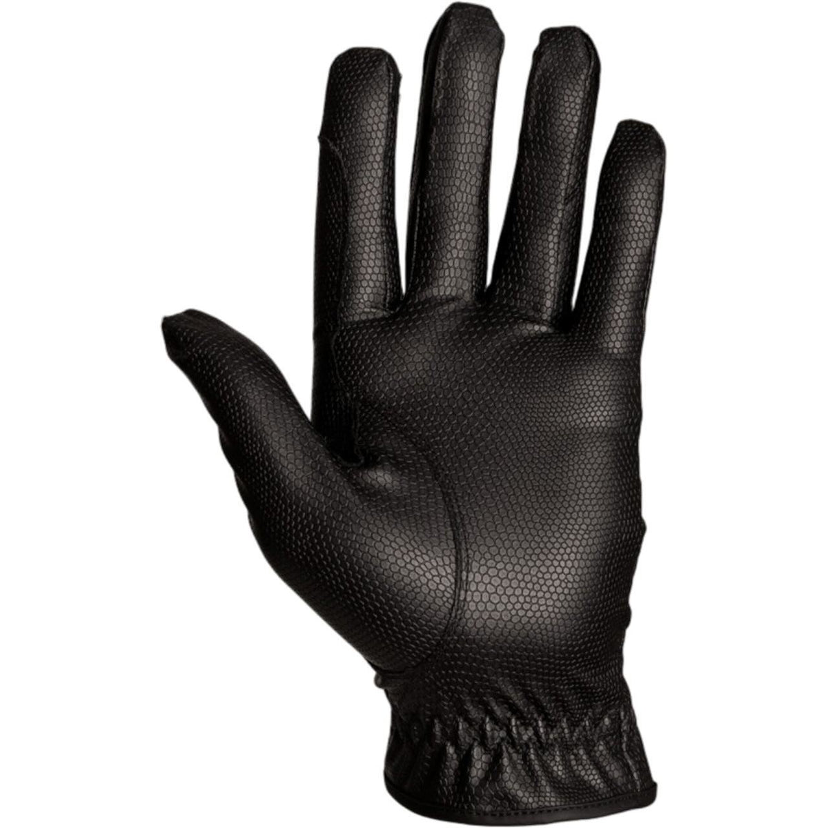 Kentucky Horsewear Reithandschuhe Glitter mit Grip Handschuhe, Schwarz, Detailaufnahme eines einzelnen Handschuhs.