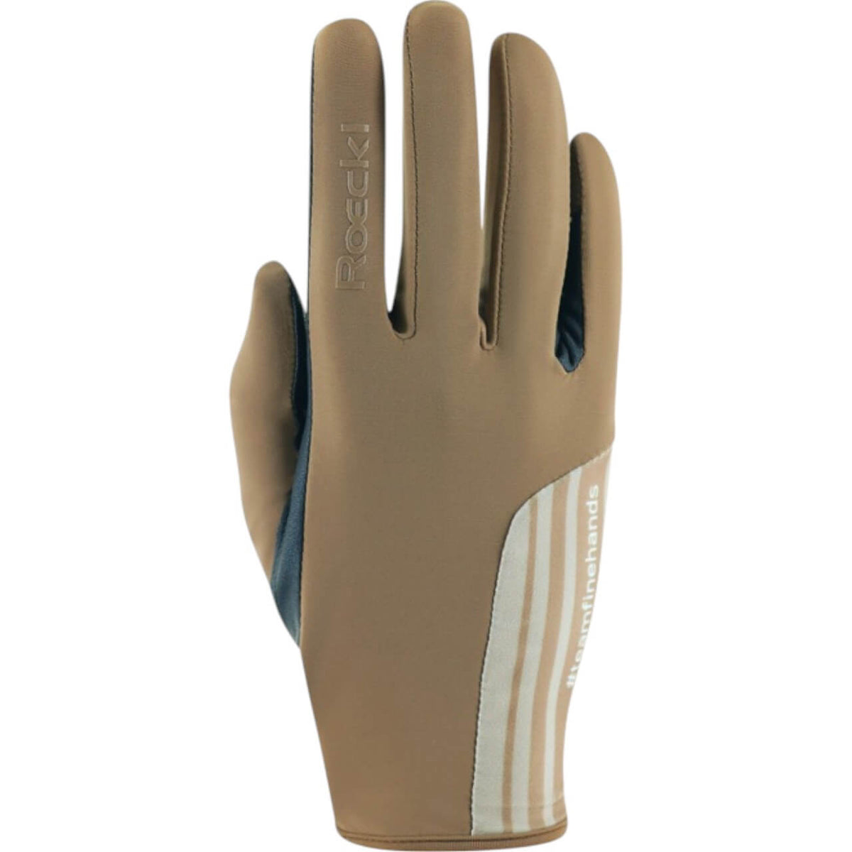 Roeckl Reithandschuhe Messara Handschuhe, Malt Brown, Produkt allein auf weißem Hintergrund.