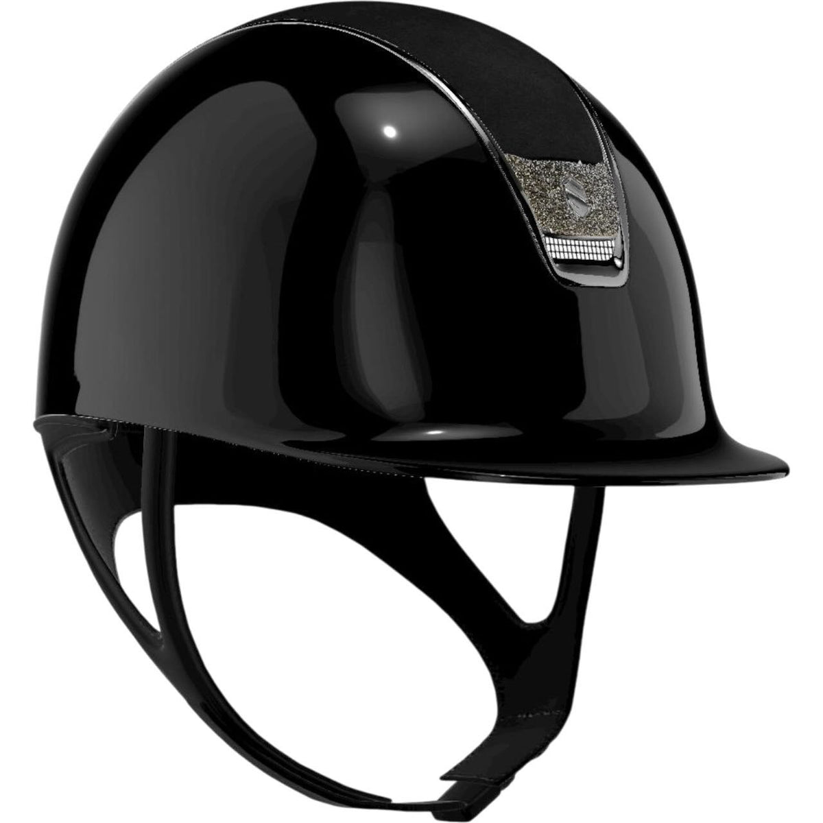 Samshield Reithelm 2.0 Black Shadowglossy Top Alcantara Black Trim Chrome Black Blason Crystal Fabric Metallic, Schwarz, Produkt allein.