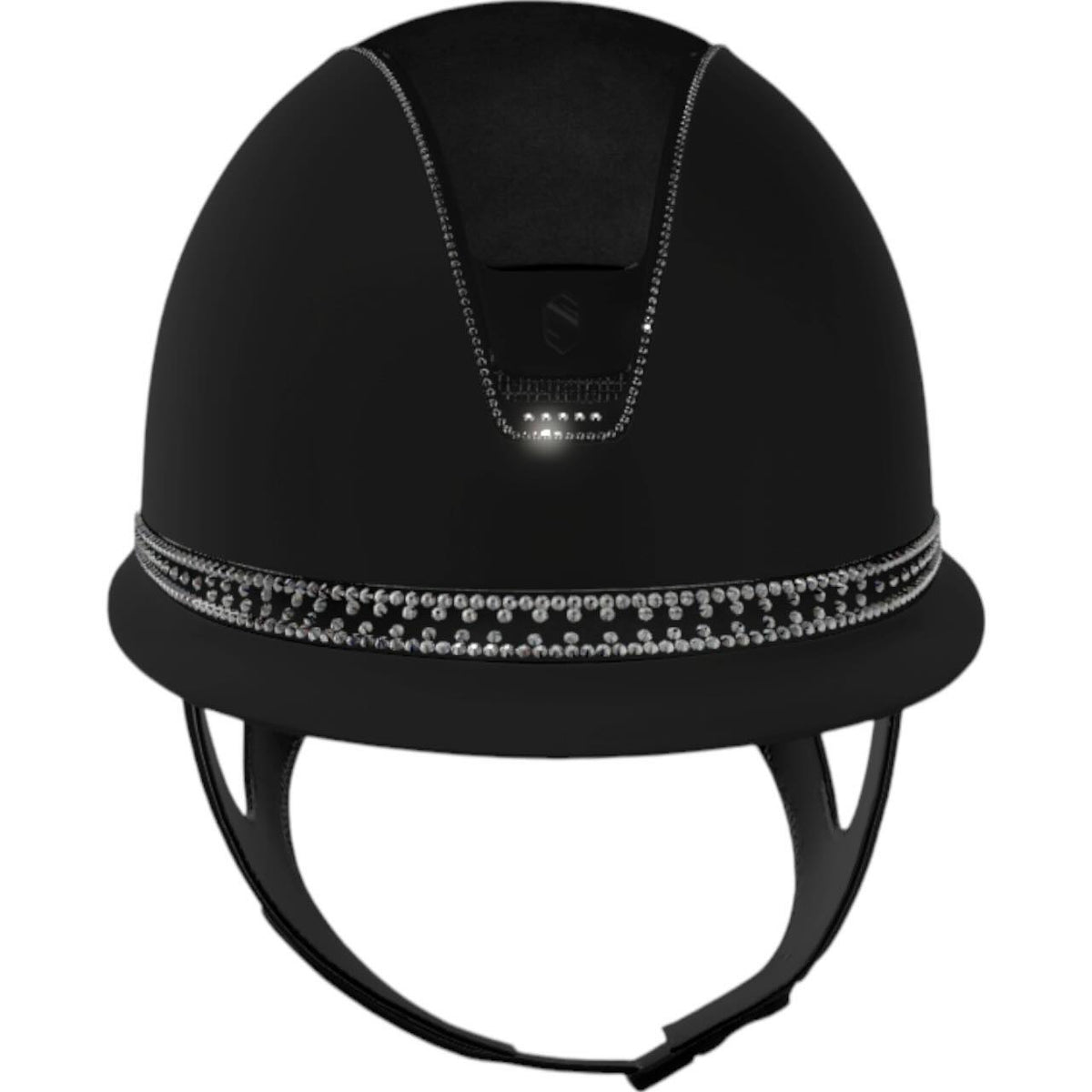 Reithelm Miss Shield 2.0 Shadowmatt Black Alcantara Matt Black Tiara Black Graphite Helm, Schwarz, Produkt allein.