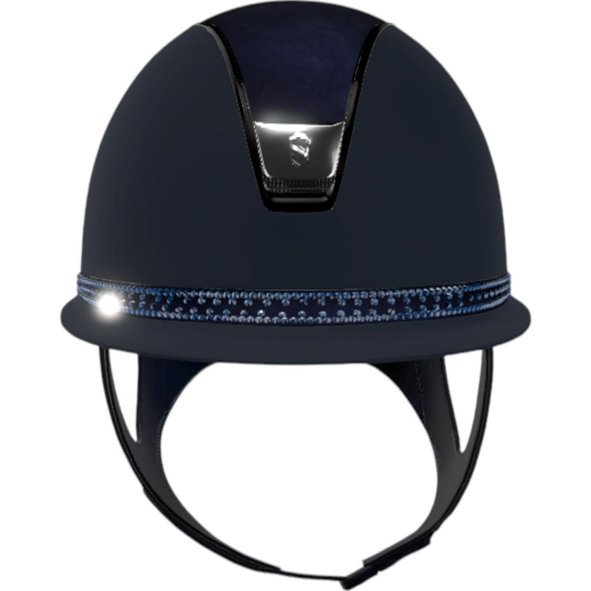 Reithelm Miss Shield 2.0 Shadowmatt Blue Alcantara Chrome Silber Tiara Blue Graphite Helm, Dunkelblau, Produkt allein.