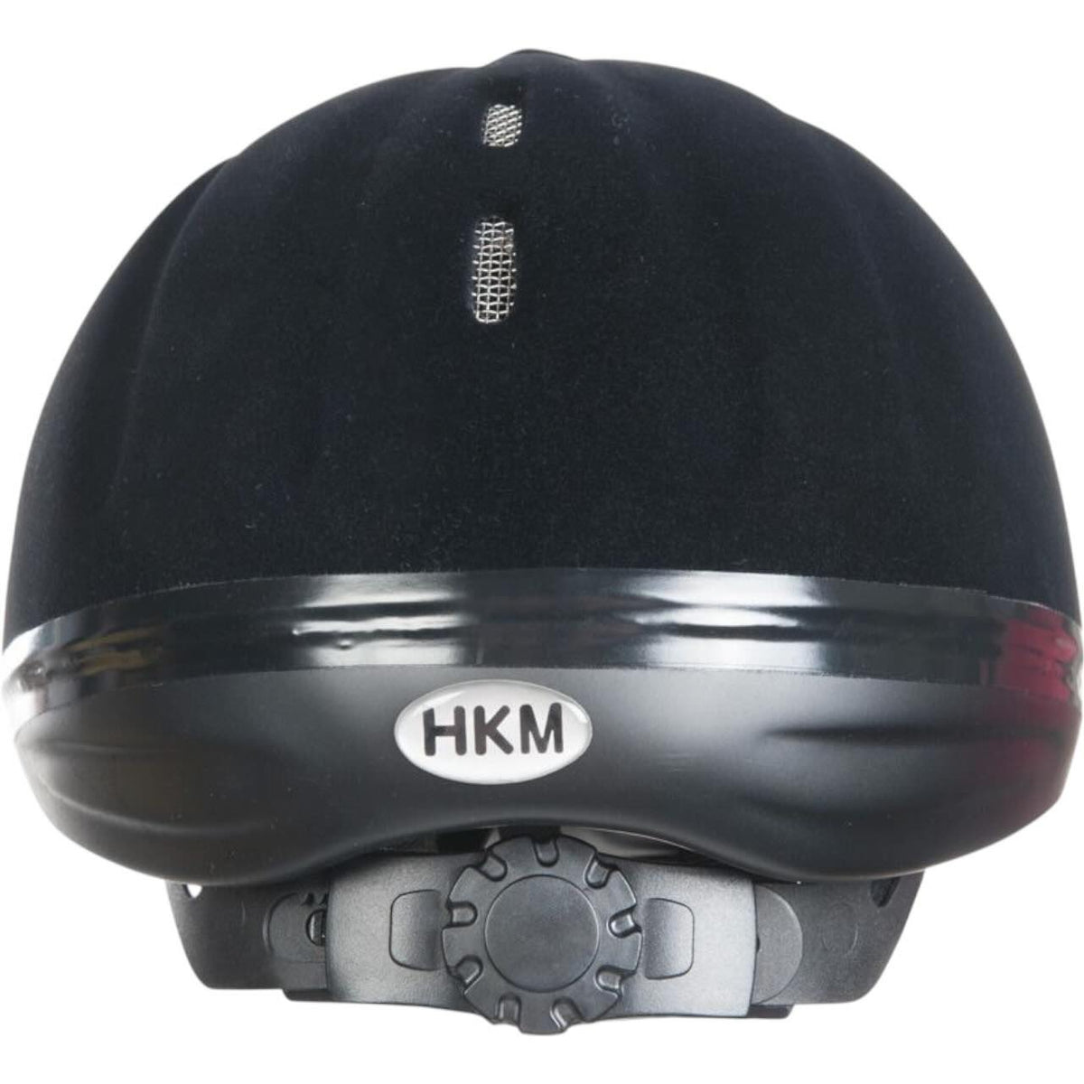 HKM Reithelm New Flock Helm, Schwarz, Produkt allein auf weißem Hintergrund.