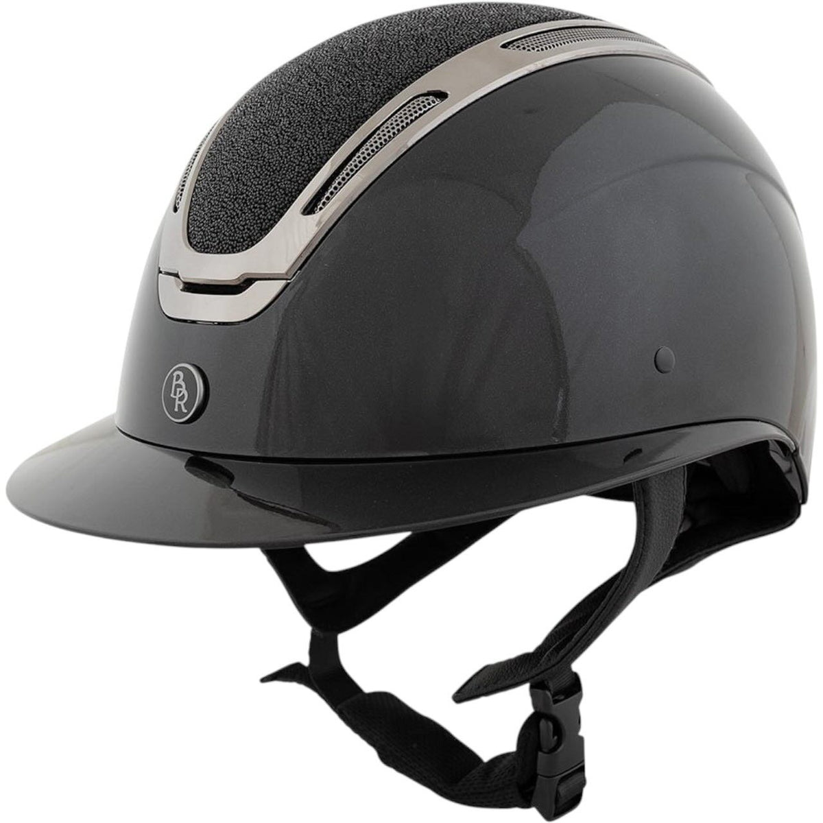 BR Reithelm Zeta Sparkling Helm, Gunmeta/Schwarz, Produkt allein.