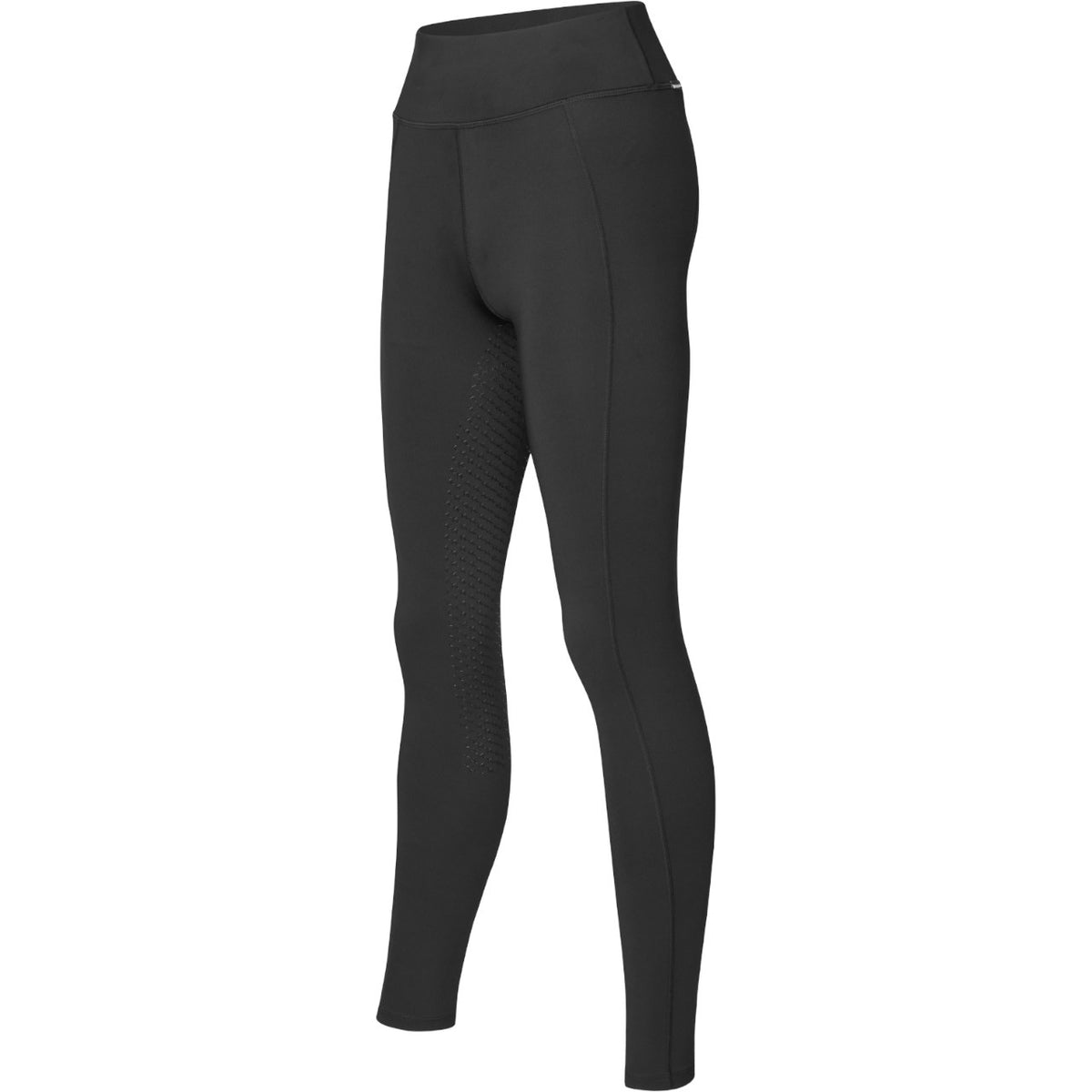 Reitleggings Damen Full-Grip Classic Leggings, Black, Produkt allein auf weißem Hintergrund.