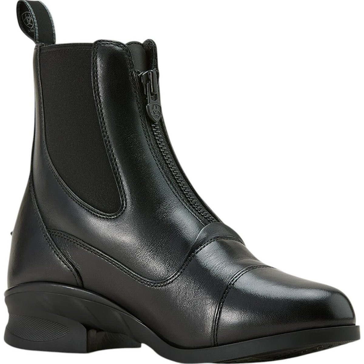 Ariat Reitstiefelette WMS Heritage Zip Leder Stiefelette, Schwarz, Produkt allein auf weißem Hintergrund.