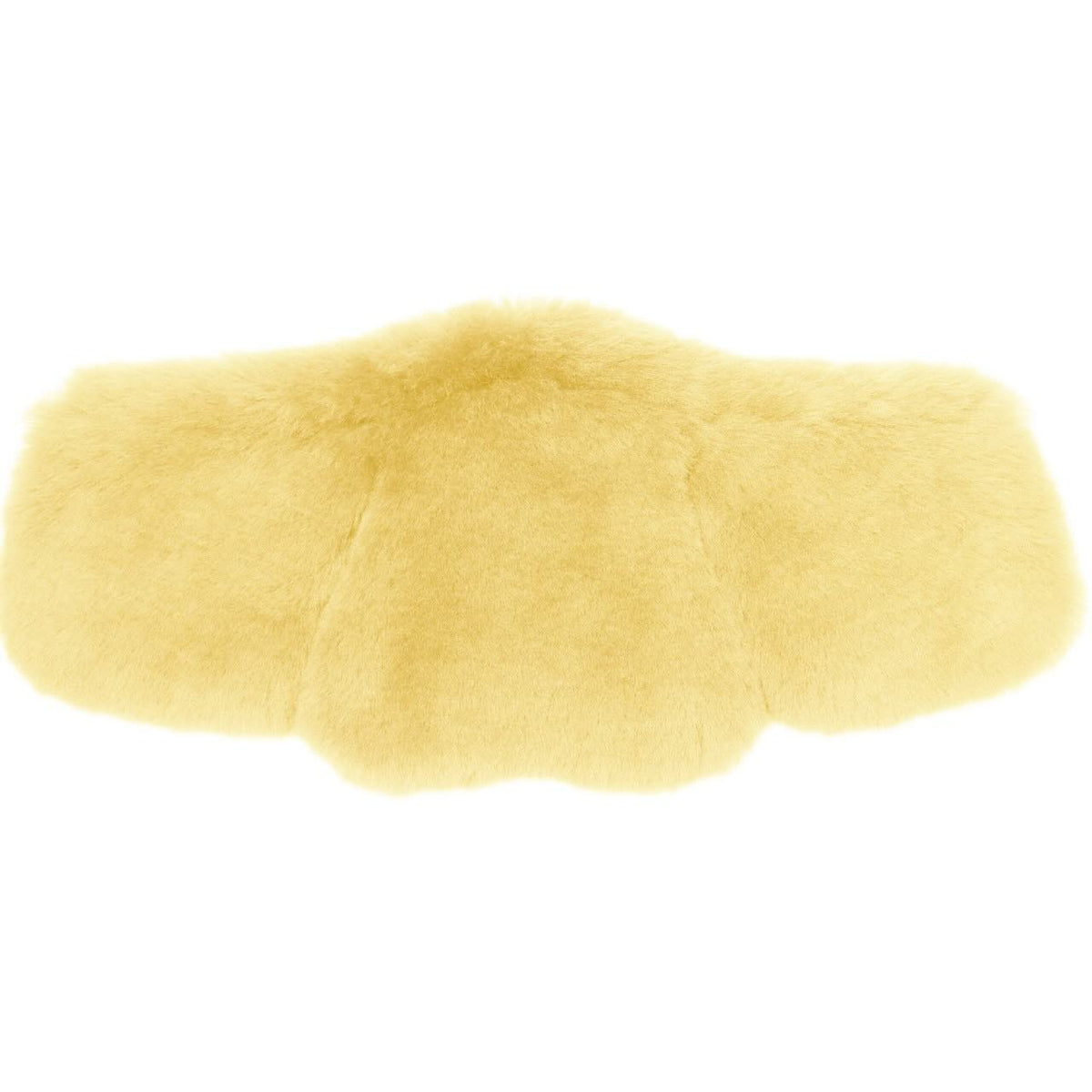 Sattelgurt Polster Equi-Soft by Mattes Lammfellpolster, Hellgelb, Produkt allein auf weißem Hintergrund.