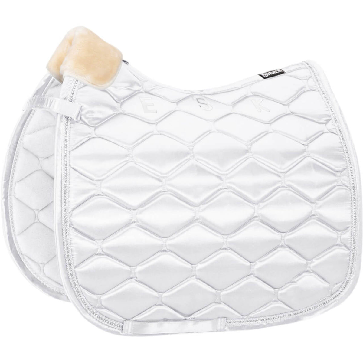 Eskadron Dressurschabracke Satin Crystal Schabracke, Weiß, Produkt allein.