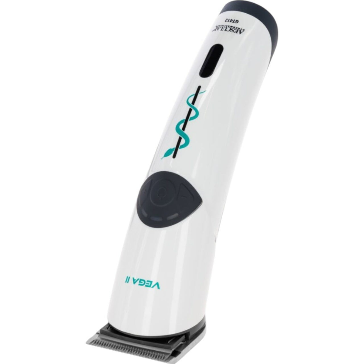 Aesculap Schermaschine Vega II Akkuschermaschine, Weiß, Produkt allein auf weißem Hintergrund.