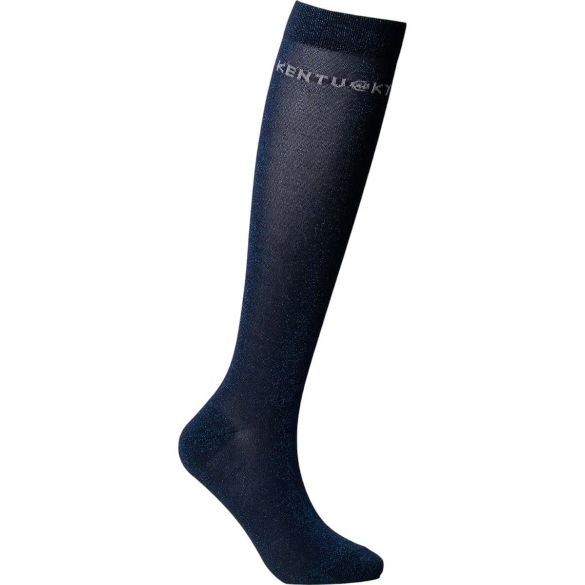 Socken Glitzer 3er Set Reitsocken, Navy, einzelne Reitsocke mit Glitzer auf weißem Hintergrund.