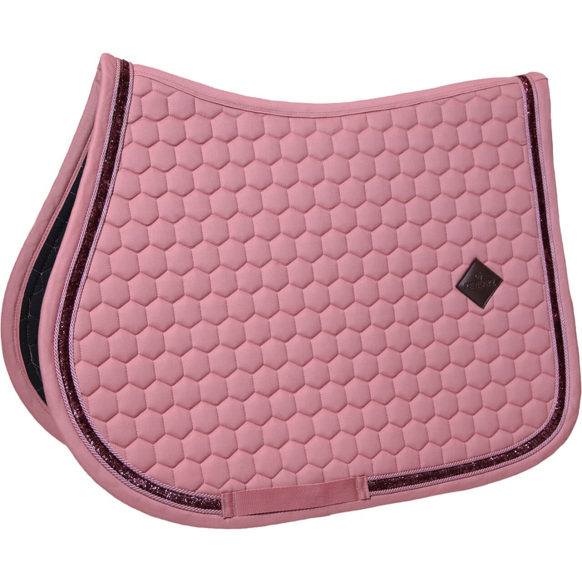 Springschabracke Glitzer Band Schabracke, Fuchsia, Produkt allein auf weißem Hintergrund.