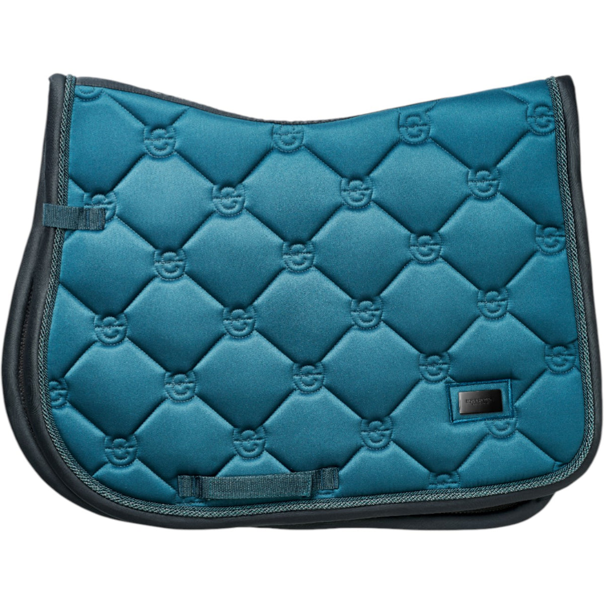 Springschabracke Teal Blue Schabracke, Tealblue, Produkt allein auf weißem Hintergrund.
