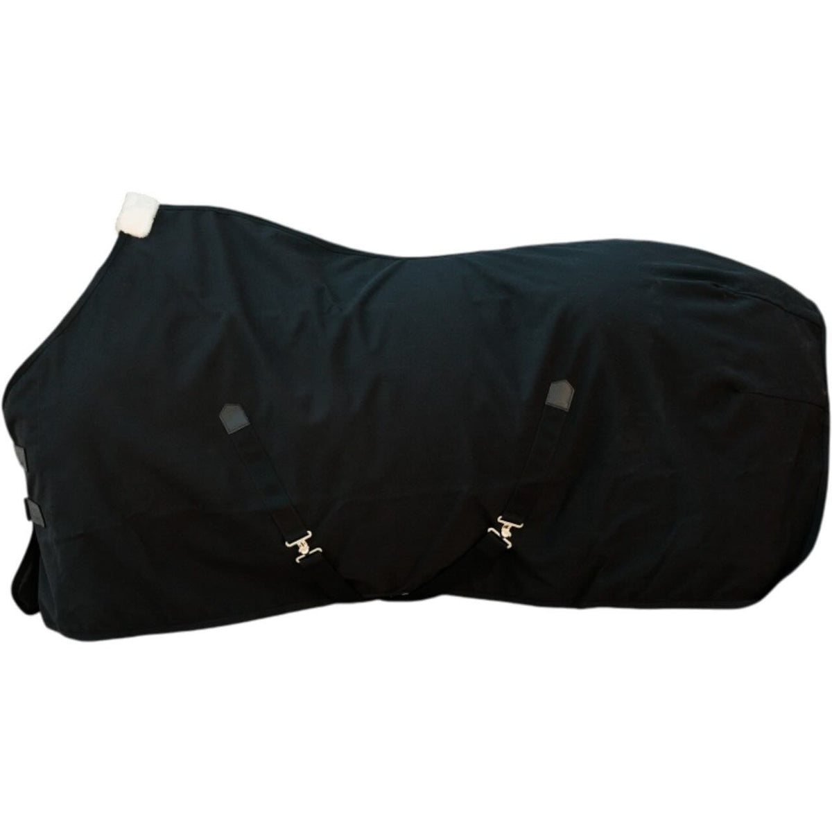 Kentucky Horseware Stalldecke Canvas Funktionsdecke, Schwarz, Pferd mit Stalldecke.