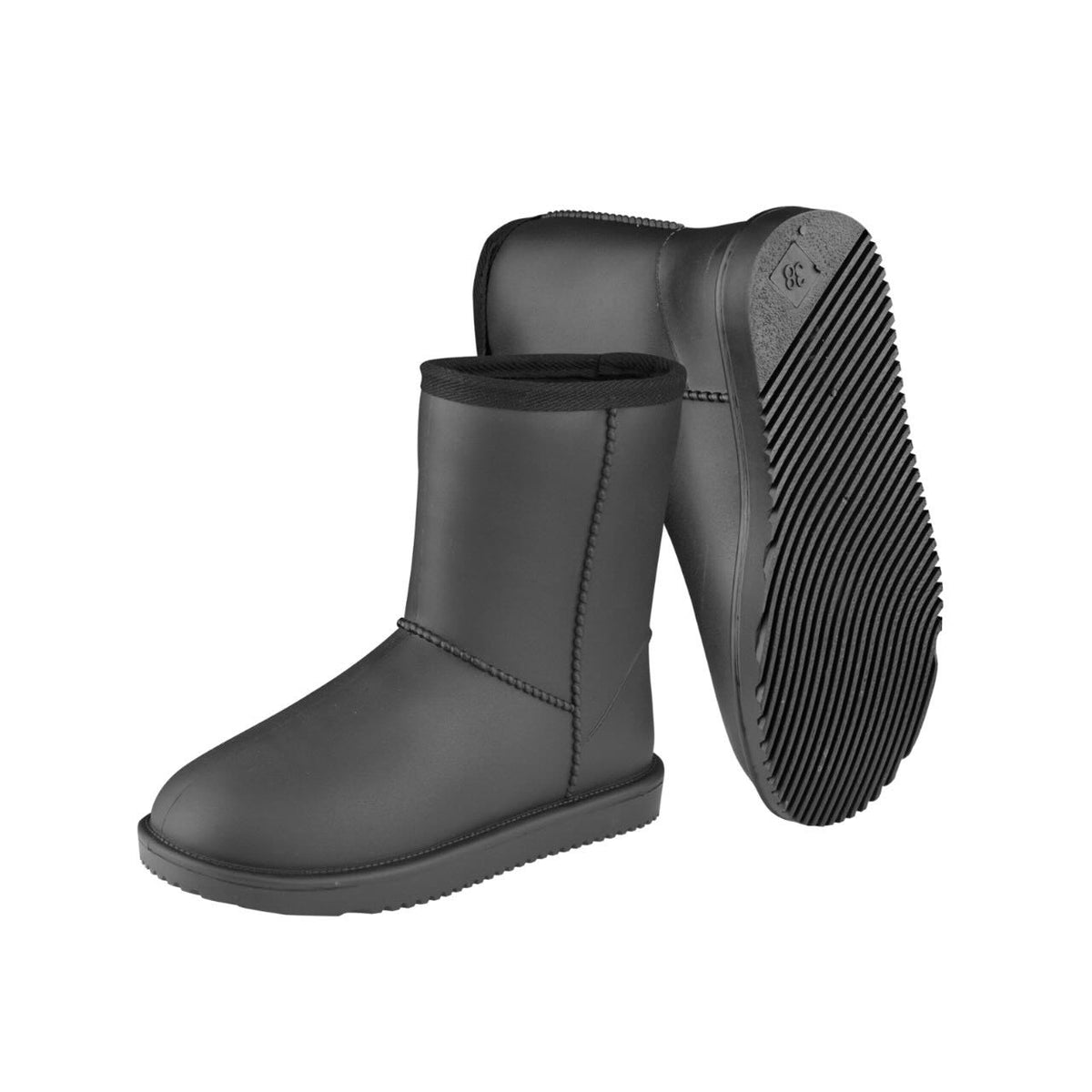 E.L.T Stallstiefel Bootie Rainless Allwetter, Schwarz, Produkt allein auf weißem Hintergrund.