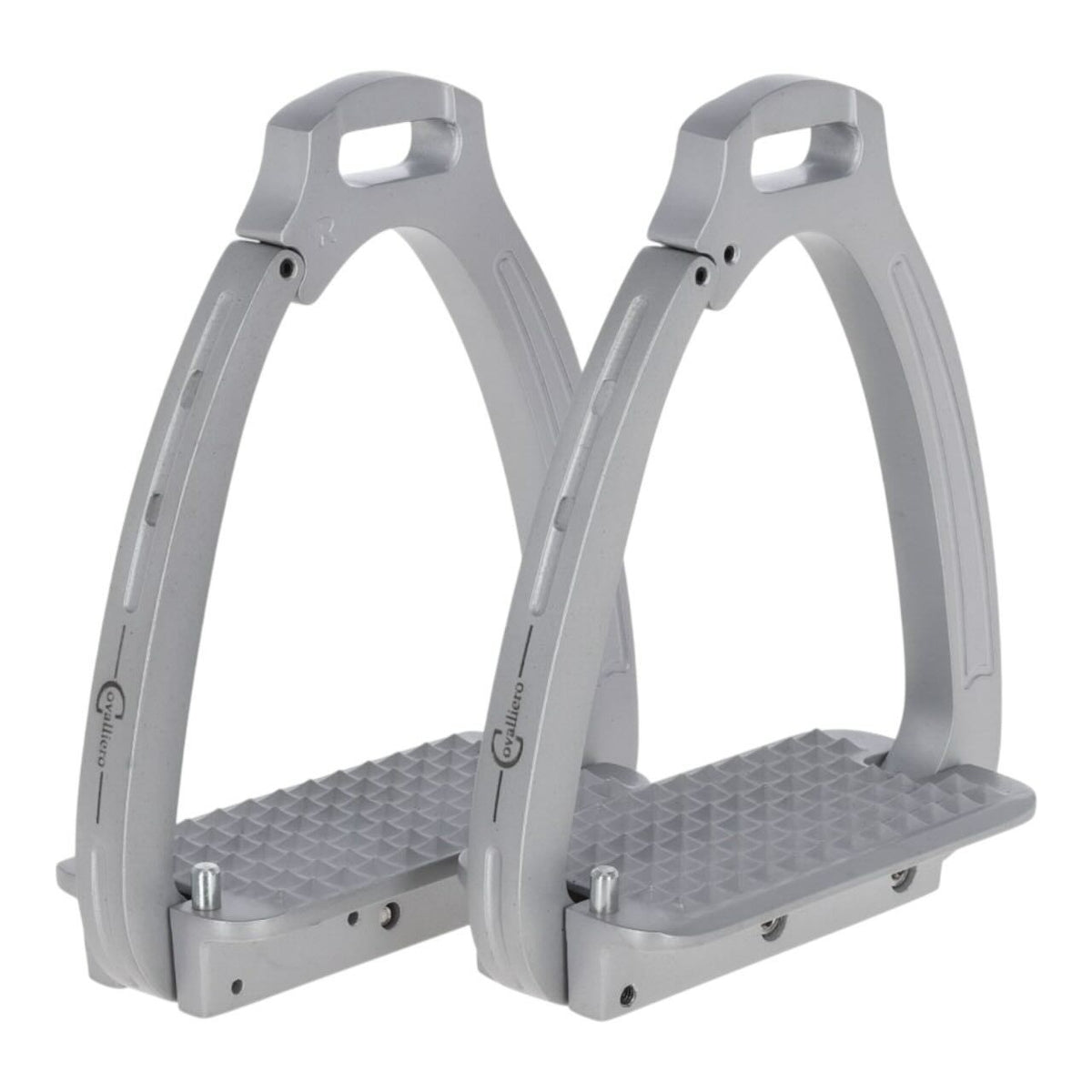 Covalliero Steigbügel Secure Aluminium Sicherheitsbügel, Grau, Produkt allein auf weißem Hintergrund.