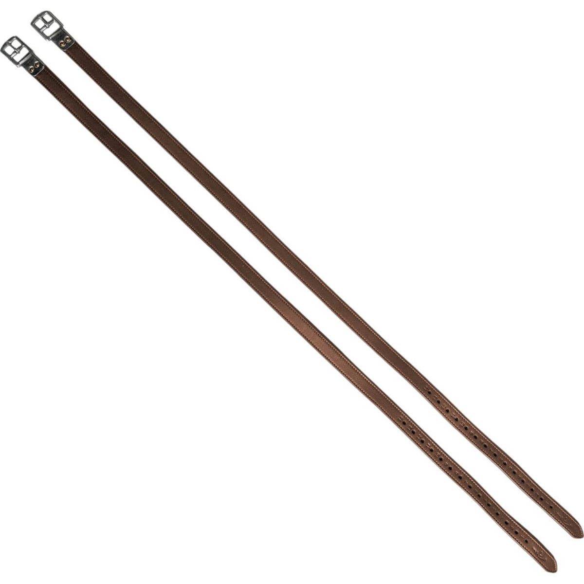 Steigbügelriemen Premium Soft Leather Lederriemen, Braun, Produkt allein auf weißem Hintergrund.