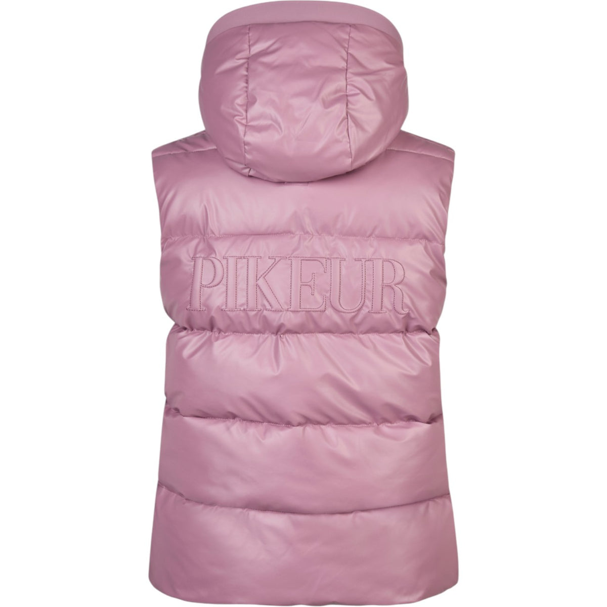 Pikeur Steppweste Damen Athleisure HW 2025 Weste, Rosa, Produkt allein mit Kapuze.
