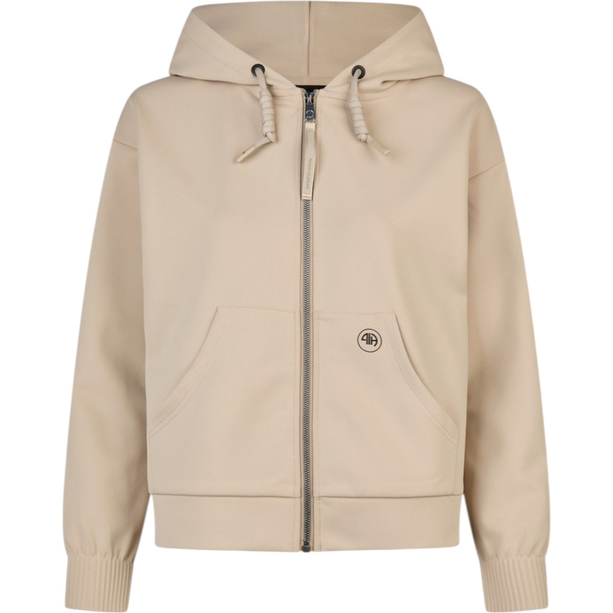 Pikeur Sweatjacke Damen Athleisure HW 2025 Hoody Jacket, Almond, Produkt allein auf weißem Hintergrund.