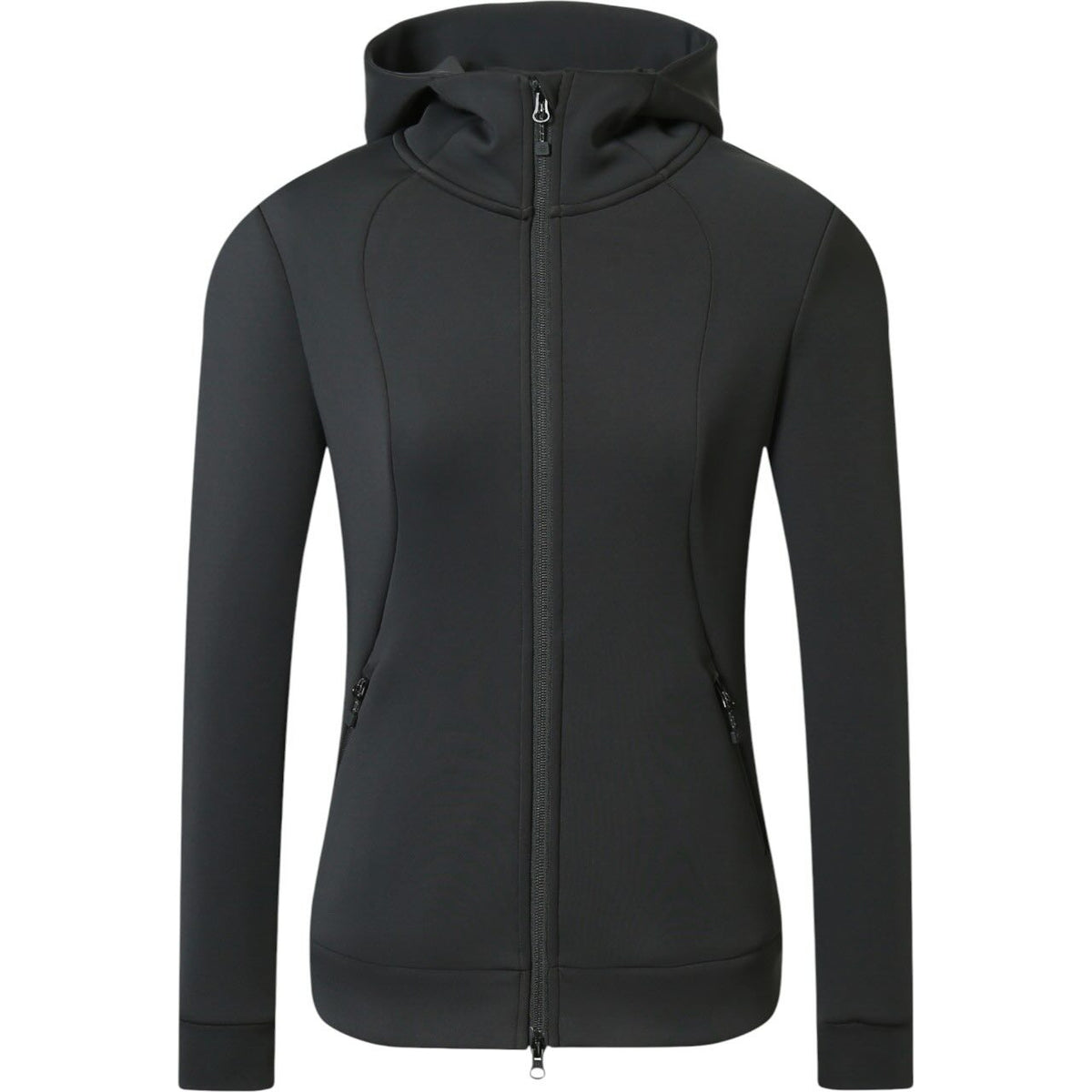 Covalliero Sweatjacke Damen HW 2025 Hoody Jacket, Black, Produkt allein auf weißem Hintergrund.