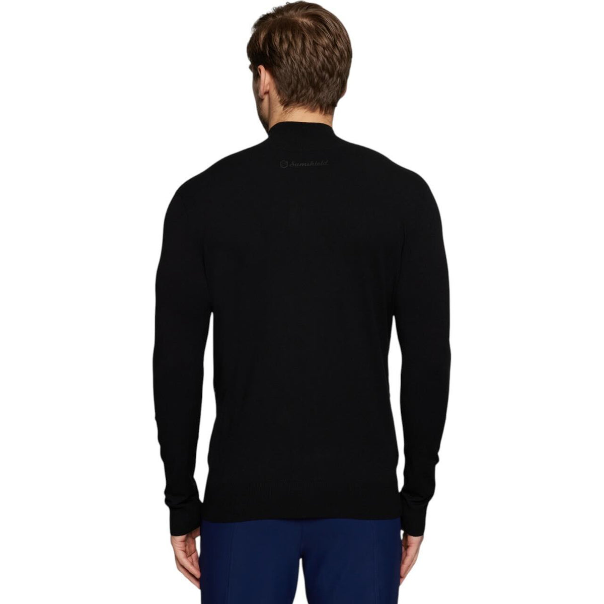 Samshield Sweatshirt Herren Enzo FS 2026 Pullover, Schwarz, Person von hinten trägt den Pullover.