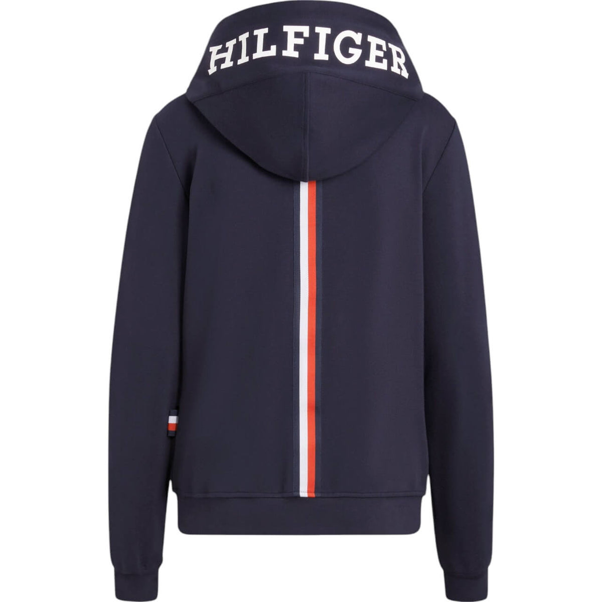 Tommy Hilfiger Equestrian Zip-Hoodie Damen Kingston FS25 Kapuzenjacke, navy, Produkt allein auf weißem Hintergrund.