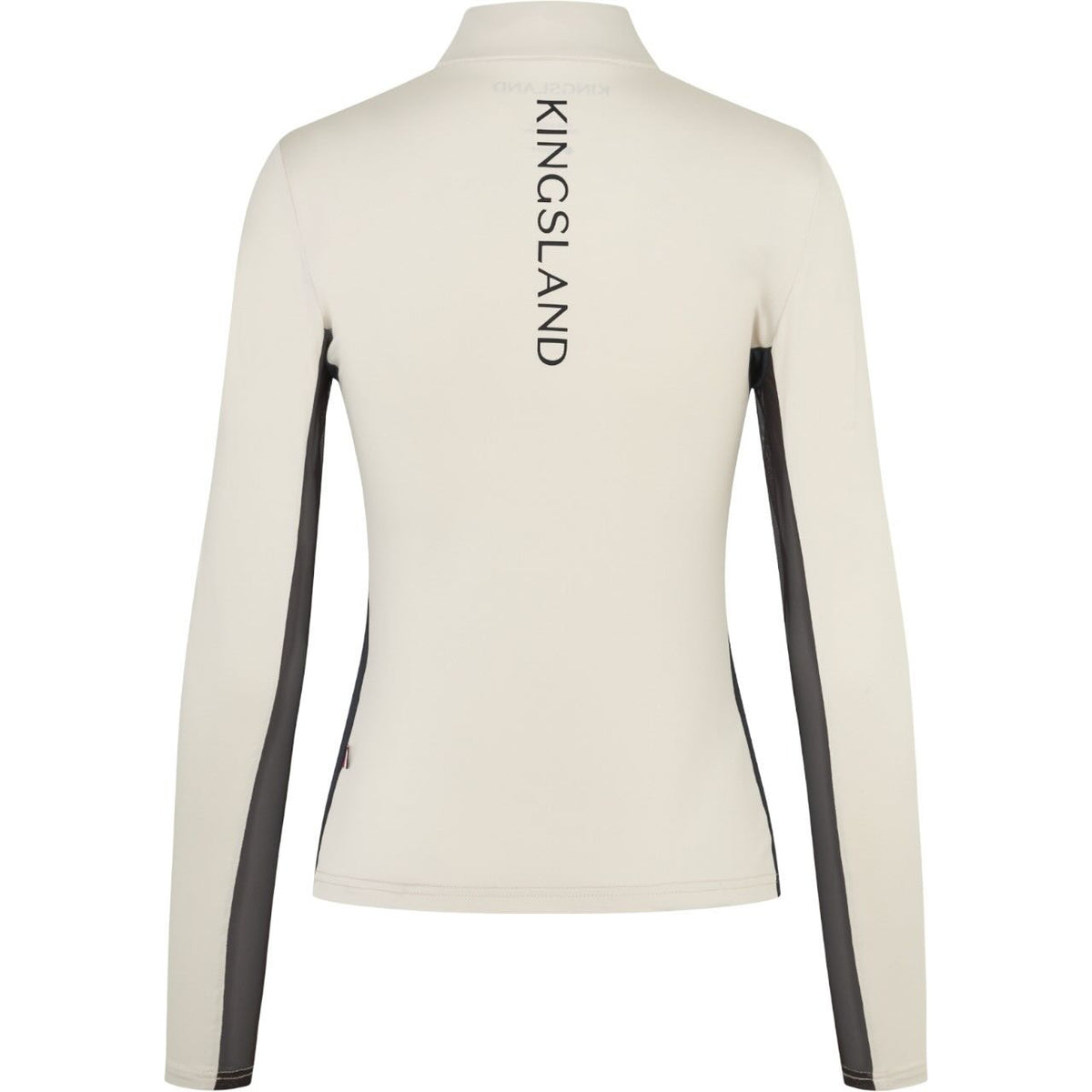 Kingsland Trainingsshirt Damen KLLeann FS 2026 Zip-Shirt, Beige, Produkt allein auf weißem Hintergrund.