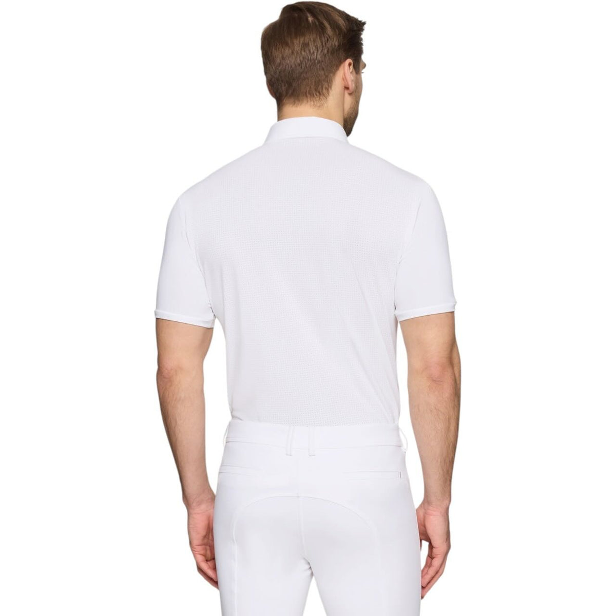 Samshield Trainingsshirt Herren Corentin FS 2026 Shirt, Weiß, Person trägt das Shirt von hinten.