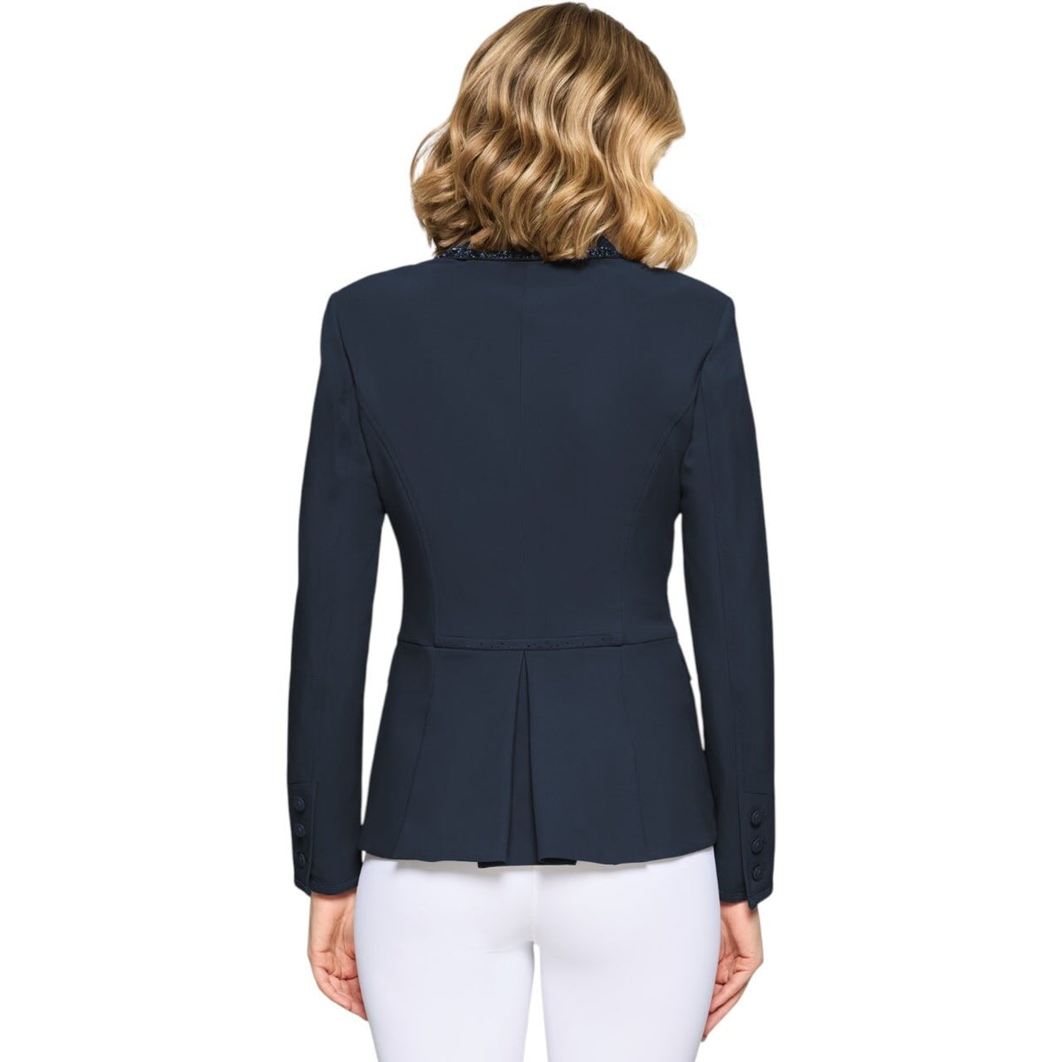 Samshield Turnierjacket Damen Victory Premium FS 2026 Jacket, dunkelblau, Person trägt das Jacket von hinten.