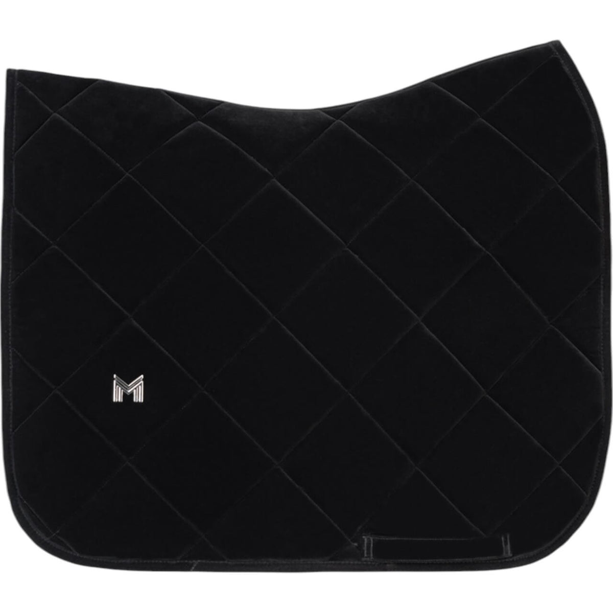 Maximilian Equestrian Schabracke Springen Velvet Springschabracke, Schwarz, Produkt allein auf weißem Hintergrund.