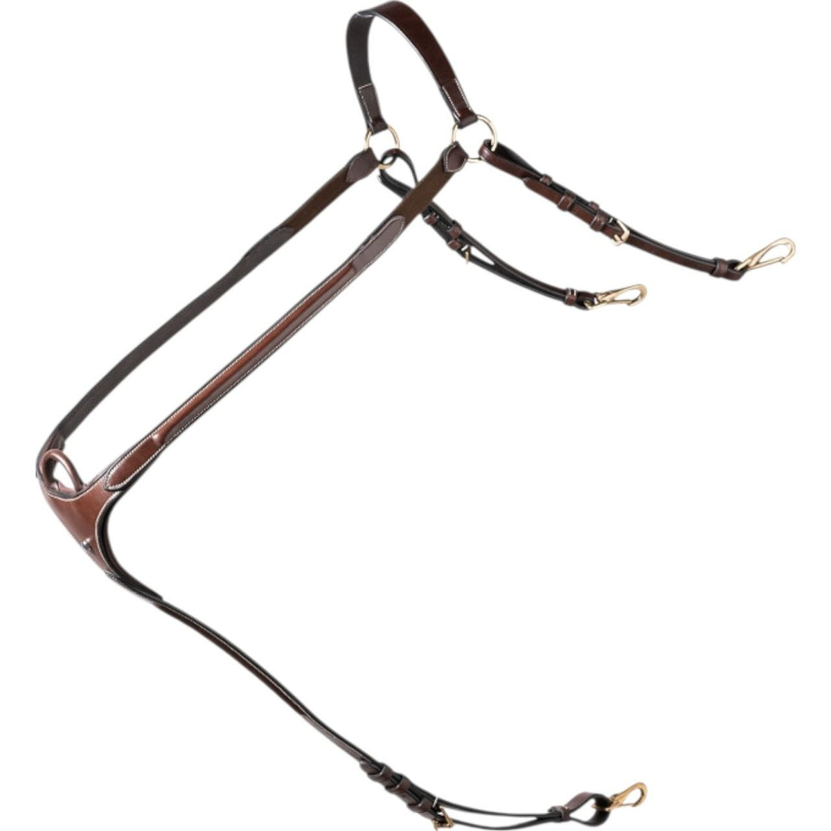 Trust Equestrian Vorderzeug Brussels mit Brücke 3 Punkt, Braun/Gold, Produkt allein.
