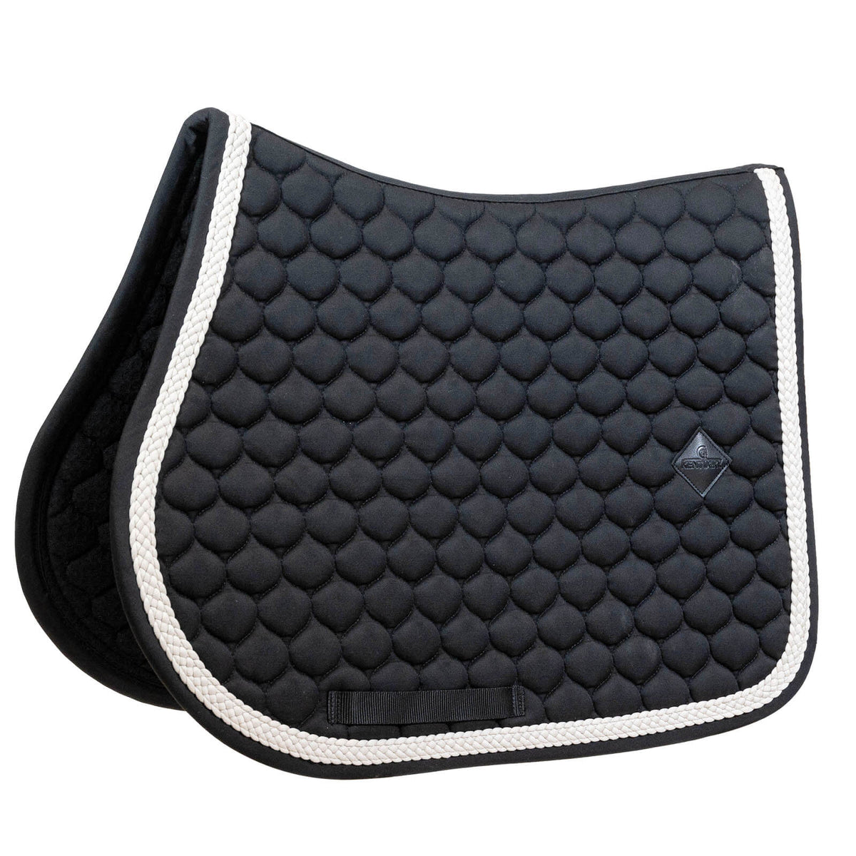 Kentucky Horsewear Schabracke Springen Saddle Pad with plaited cord Springschabracke geflochten, Black, Produkt allein.