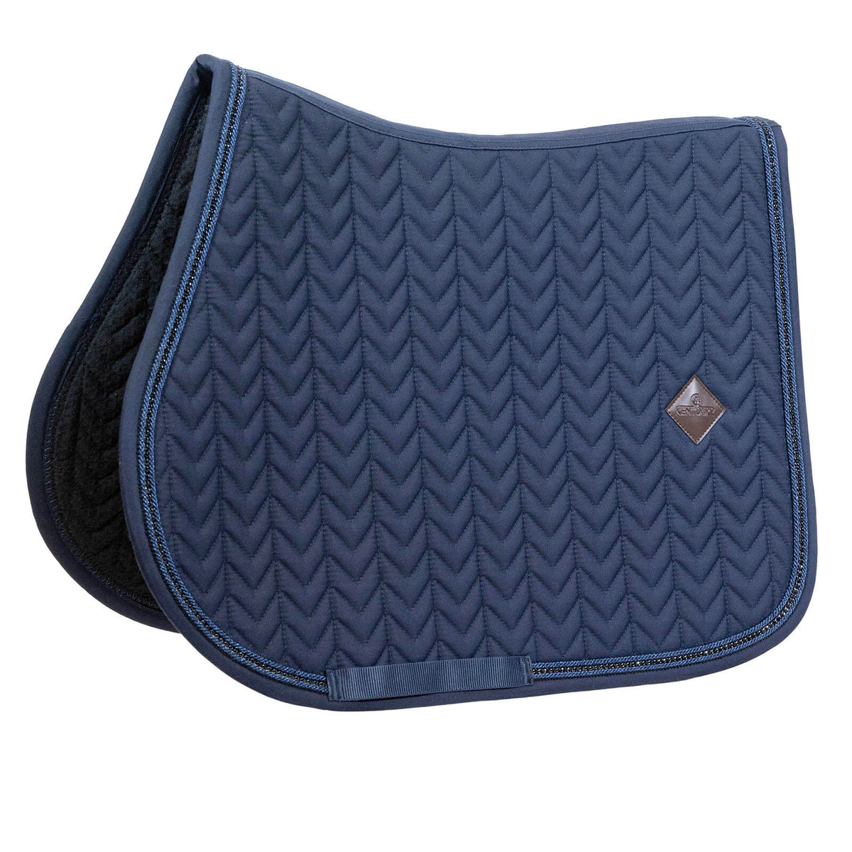 Kentucky Horsewear Schabracke Springen Saddle Pad with metal chain Springschabracke Metallkordel, Dark Blue, Produkt allein.