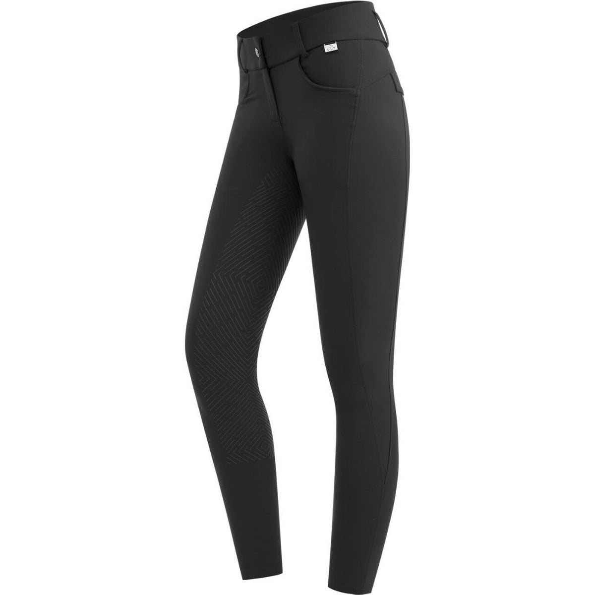 Reithose Damen Full-Grip Comfort Ride Glam HW 2025 Damenreithose, Schwarz, Produkt allein.