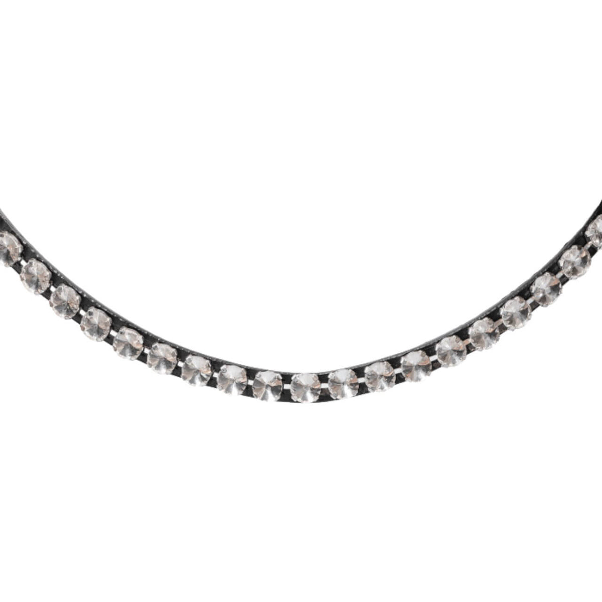 Trensenzaum X-Line Beauty, Schwarz, Detailaufnahme des Stirnbands mit Strasskette.